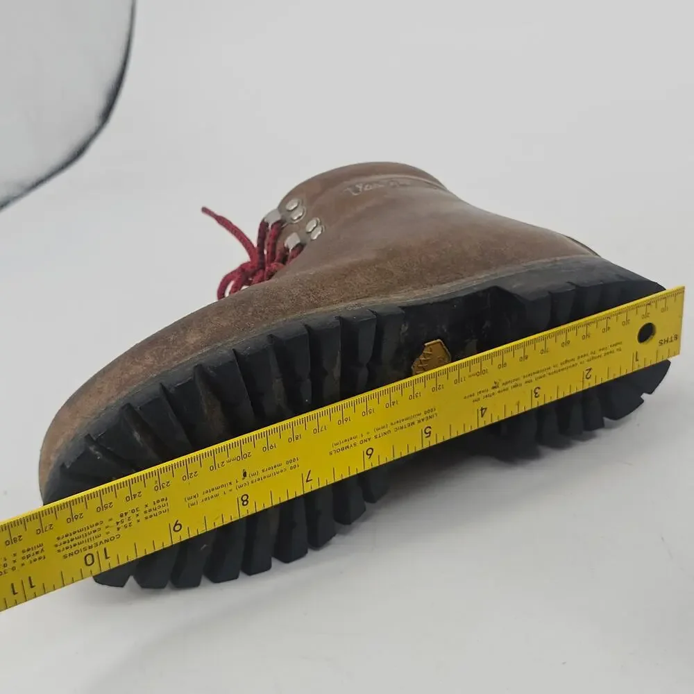 Vintage Vasque Hiking Boots Brown Leather Mens Size 7.5 Womens 9 Made In Italy